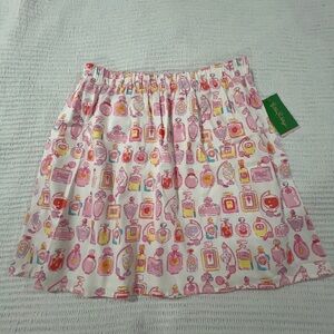 Lilly Pulitzer Briar Skirt Resort White Spritz Size L 100% Cotton New